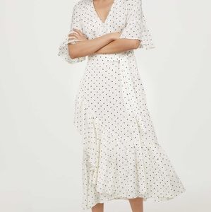 H&m white maxi dress with polka dots